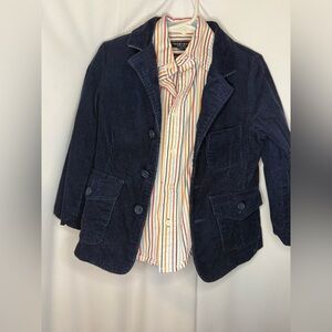 Tooby Doo 3t Boys' Navy Blazer with Striped Shirt